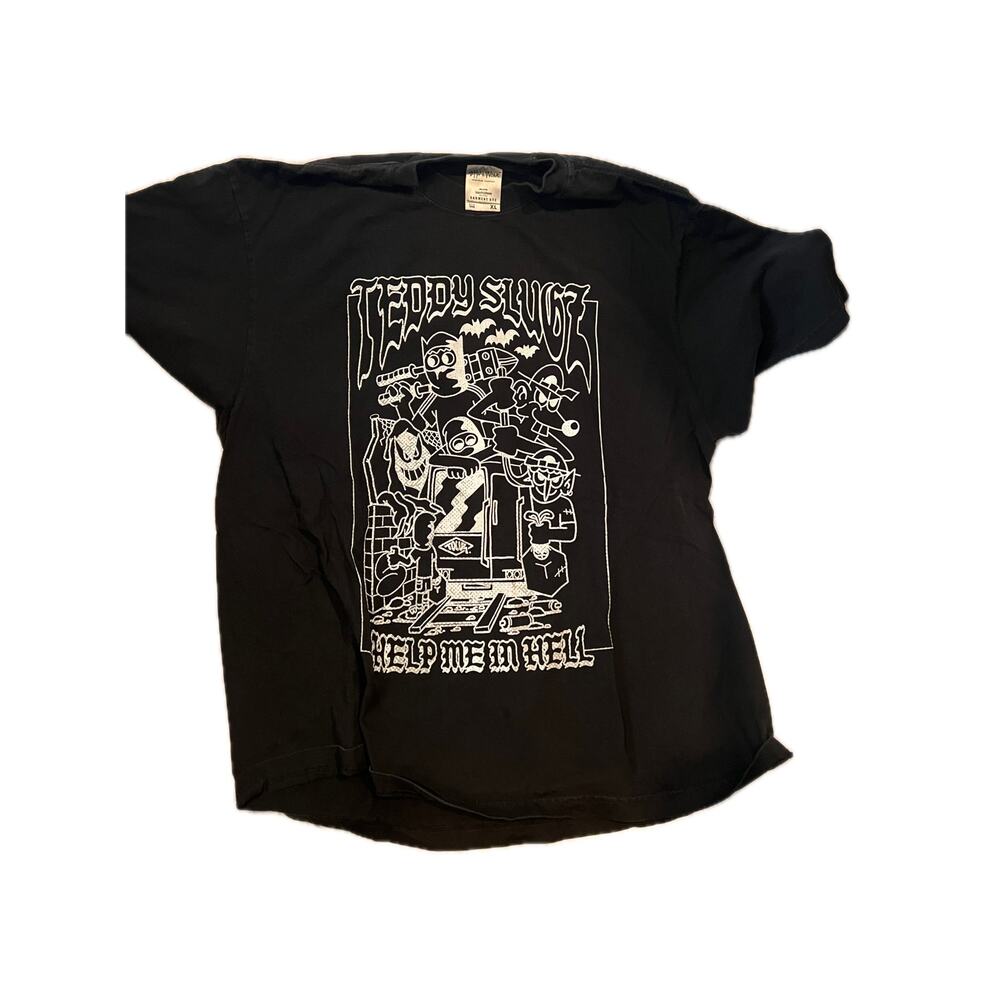 Teddy Slugz Help Me In Hell Shaka Black T-Shirt Mens XL